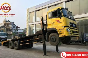 Xe tải nâng đầu chở máy công trình Dongfeng 3 chân